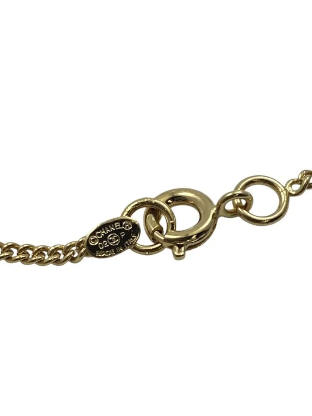 Chanel Pendant Camellia CC Logo 02P Metal Ivory Gold
